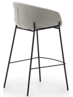 PRIMA Siège de tabouret 74 ou 65 h en tissu antitache et pieds en métal design home contract