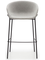 PRIMA Siège de tabouret 74 ou 65 h en tissu antitache et pieds en métal design home contract