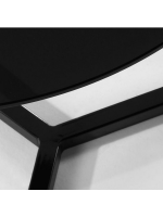 BALUS table basse ronde diam 50 avec structure en métal peint noir et plateau en verre noir