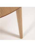 CAROLA round table diam 90 extendable 170 cm oak veneered MDF top and solid wood legs