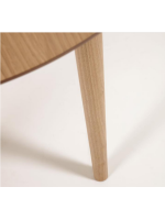 CAROLA table ronde diam 90 extensible 170 cm plateau en MDF plaqué chêne et pieds en bois massif