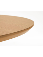 CAROLA round table diam 90 extendable 170 cm oak veneered MDF top and solid wood legs