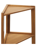 TEBE outdoor bookcase in solid acacia wood corner shelf