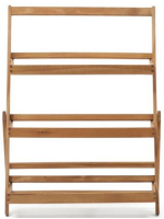 EXAGO outdoor solid acacia wood bookshelf planter shelf