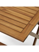 EZIO Table pliante 70x70 en bois d'acacia pour jardin extérieur ou terrasse