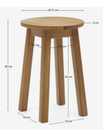 GREICE side table or stool in solid acacia wood