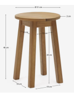 GREICE table d'appoint ou tabouret en bois d'acacia massif