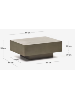 CREOLA tavolino 80x60 in cemento resistente per giardini e terrazzi