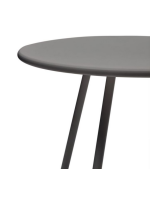 OSCAR Table diamètre 70 cm en acier gris pour usage extérieur