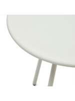 APPER Table diamètre 70 cm en acier blanc pour usage extérieur