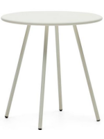 APPER tavolo diametro 70 cm in acciaio bianco per esterno