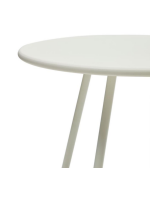 APPER Table diamètre 70 cm en acier blanc pour usage extérieur