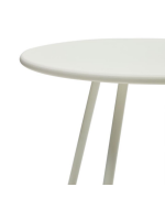 APPER tavolo diametro 70 cm in acciaio bianco per esterno