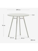 APPER 70 cm diameter table in white steel for outdoor use
