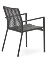 EDIT chaise avec accoudoirs en corde et aluminium gris design pour extérieur jardin ou terrasse home bar glaciers empilable