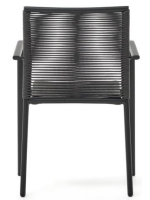 EDIT chair with armrests in rope and gray aluminum design for outdoor garden or terrace home bar ice cream parlors stackable