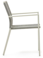 GRENC chair with armrests in rope and white aluminum design for outdoor garden or terrace home bar ice cream parlors stackable