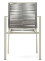 GRENC chair with armrests in rope and white aluminum design for outdoor garden or terrace home bar ice cream parlors stackable