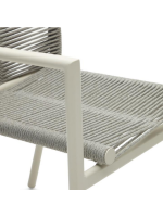 GRENC silla con reposabrazos en cuerda y aluminio blanco diseño para exterior jardín o terraza hogar bar heladerías apilable