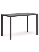 ANSTAP Table haute en aluminium gris 150x77 pour terrasse de jardin intérieur ou extérieur bars restaurants glaciers