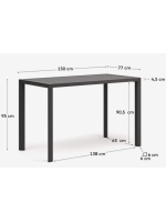 ANSTAP Stehtisch 150 x 77 aus grauem Aluminium für den Innen oder Außenbereich Garten Terrasse Bars Restaurants Eisdielen