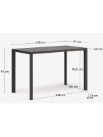 ANSTAP tavolo alto in alluminio grigio 150x77 per giardino terrazzo bar ristoranti gelaterie interno o esterno