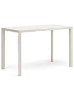 STEND Table haute en aluminium blanc 150x77 pour terrasse de jardin intérieur ou extérieur bars restaurants glaciers