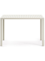 STEND Mesa alta de aluminio blanco 150x77 para interior o exterior jardín terraza bares restaurantes heladerías