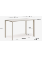 STEND 150x77 white aluminum high table for indoor or outdoor garden terrace bars restaurants ice cream parlors