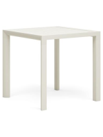 CORVIN Table en aluminium blanc 77x77 pour terrasse de jardin intérieur ou extérieur bars restaurants glaciers