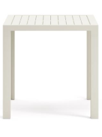 CORVIN Table en aluminium blanc 77x77 pour terrasse de jardin intérieur ou extérieur bars restaurants glaciers