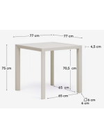 CORVIN Table en aluminium blanc 77x77 pour terrasse de jardin intérieur ou extérieur bars restaurants glaciers