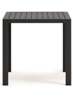 MONE Mesa de aluminio gris 77x77 para interior o exterior jardín terraza bares restaurantes heladerías