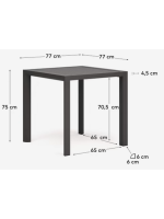 MONE Mesa de aluminio gris 77x77 para interior o exterior jardín terraza bares restaurantes heladerías