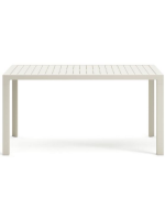 FELIZ Mesa de aluminio blanco 77x77 para interior o exterior jardín terraza bares restaurantes heladerías