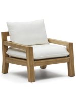 ILARY Fauteuil en bois de teck pour les terrasses de jardin en plein air et les intérieurs de maison ou de contrat