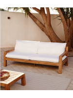 ILARY Sofa aus Teakholz für Gartenterrassen im Freien und Haus oder Vertrag im Innenbereich