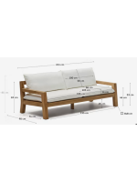 ILARY teak wood sofa for outdoor garden terraces and home or contract interiors