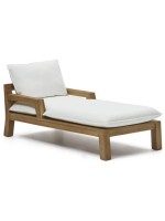 ILARY Tumbona chaise longue en madera de teca para jardín exterior terrazas e interior hogar o contract