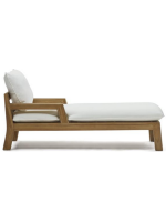 ILARY Tumbona chaise longue en madera de teca para jardín exterior terrazas e interior hogar o contract