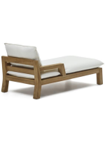 ILARY chaise longue sun lounger in teak wood for outdoor garden terraces and indoor home or contract