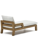 ILARY Tumbona chaise longue en madera de teca para jardín exterior terrazas e interior hogar o contract