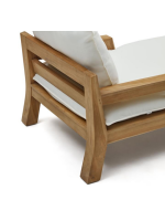 ILARY chaise longue sun lounger in teak wood for outdoor garden terraces and indoor home or contract