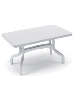 RIBALTO Table pliante 140x80 en résine blanche pour terrasses de jardin extérieur