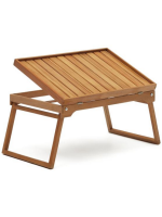 DODY 65x34 small table with tray in acacia wood for garden terrace home or contract