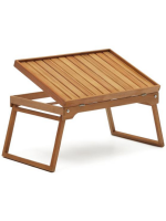 DODY 65x34 tavolino piccolo con vassoio in legno di acacia da giardino terrazzo esterno casa o contract