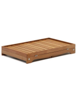DODY 65x34 petite table avec plateau en bois d'acacia pour jardin terrasse maison ou contract