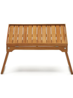 DODY 65x34 petite table avec plateau en bois d'acacia pour jardin terrasse maison ou contract