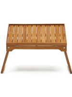 DODY 65x34 small table with tray in acacia wood for garden terrace home or contract