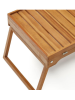 DODY 65x34 petite table avec plateau en bois d'acacia pour jardin terrasse maison ou contract